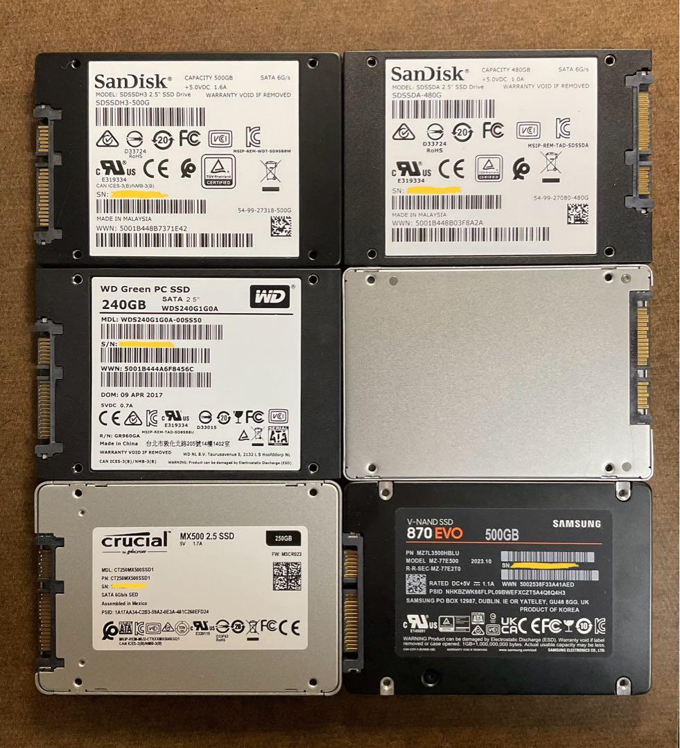 2.5インチ SATA SSD 6個セット