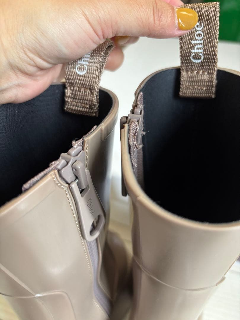 クロエ　レインブーツ　36 美品　ベージュ Chloé ラバーブーツ