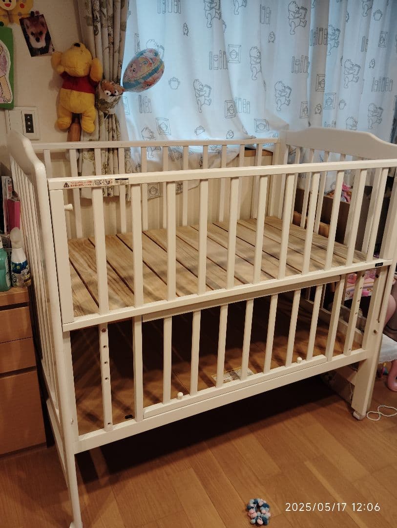 KATOJI 2段式ベビーベッド ホワイト　引取限定