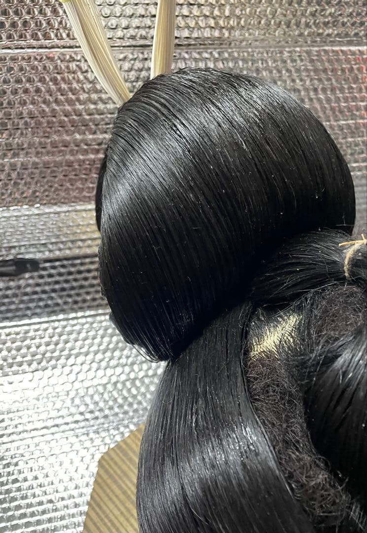 人毛BLACK 日本髪ウィッグ Sサイズ（中サイズ）