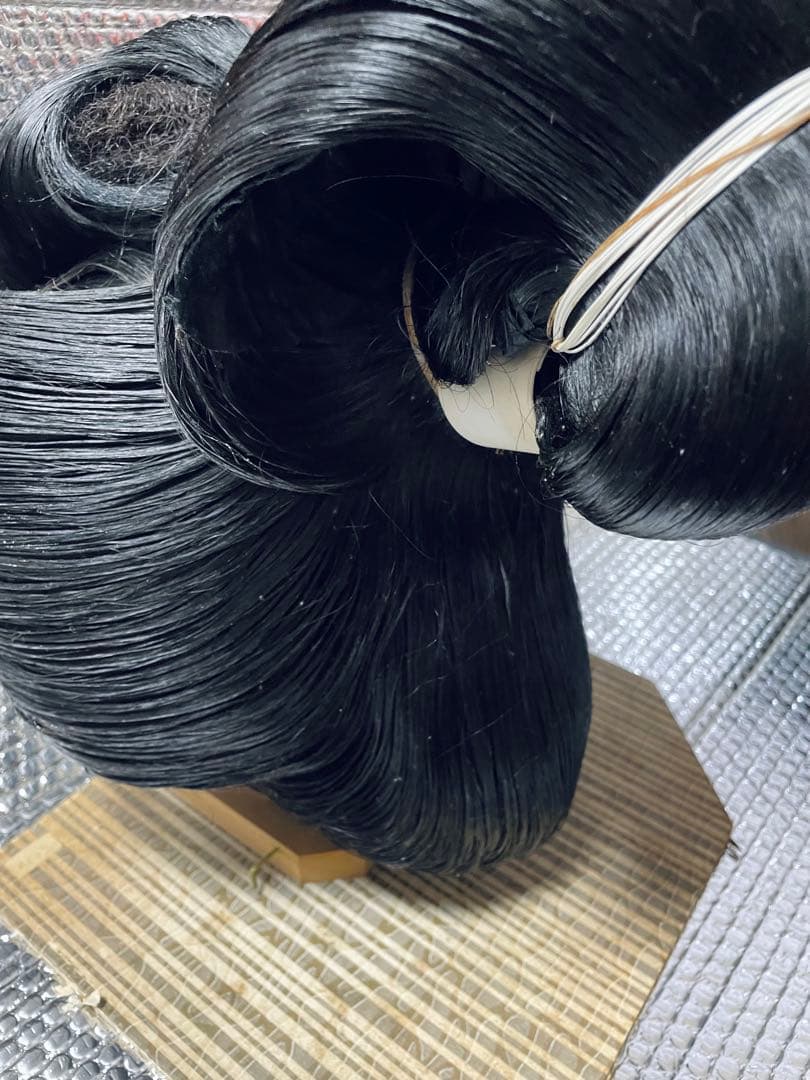 人毛BLACK 日本髪ウィッグ Sサイズ（中サイズ）