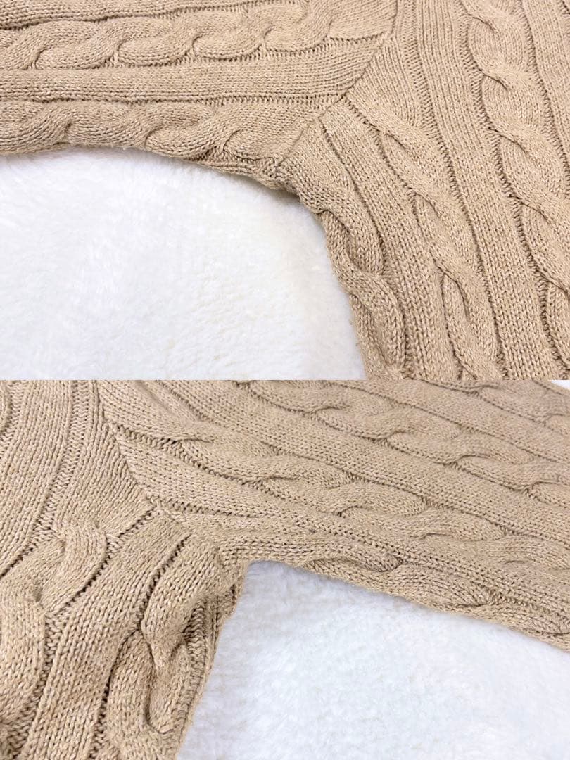 ポロラルフローレン ハーフジップ ケーブルニット 現行 ブラウン XL ニット