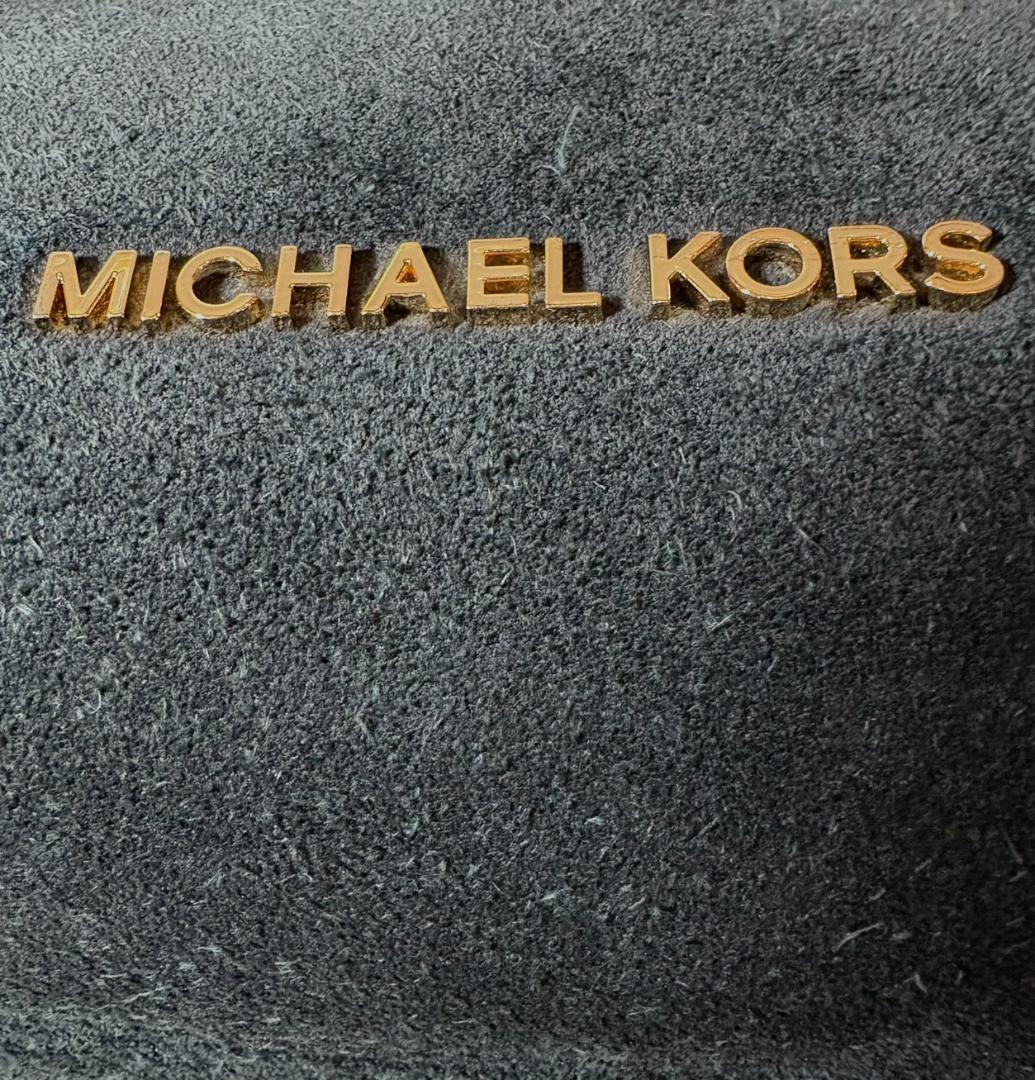 マイケルコース スエード ショルダーバッグ 黒 チェーン MKロゴ金具 肩掛け