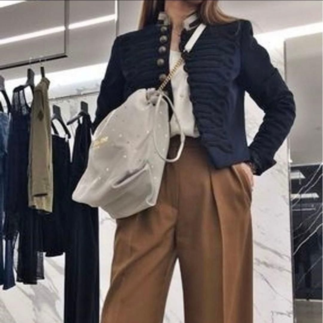 【極美品】サンローラン テディ ショルダーバッグ チェーン 巾着 レザー 黒