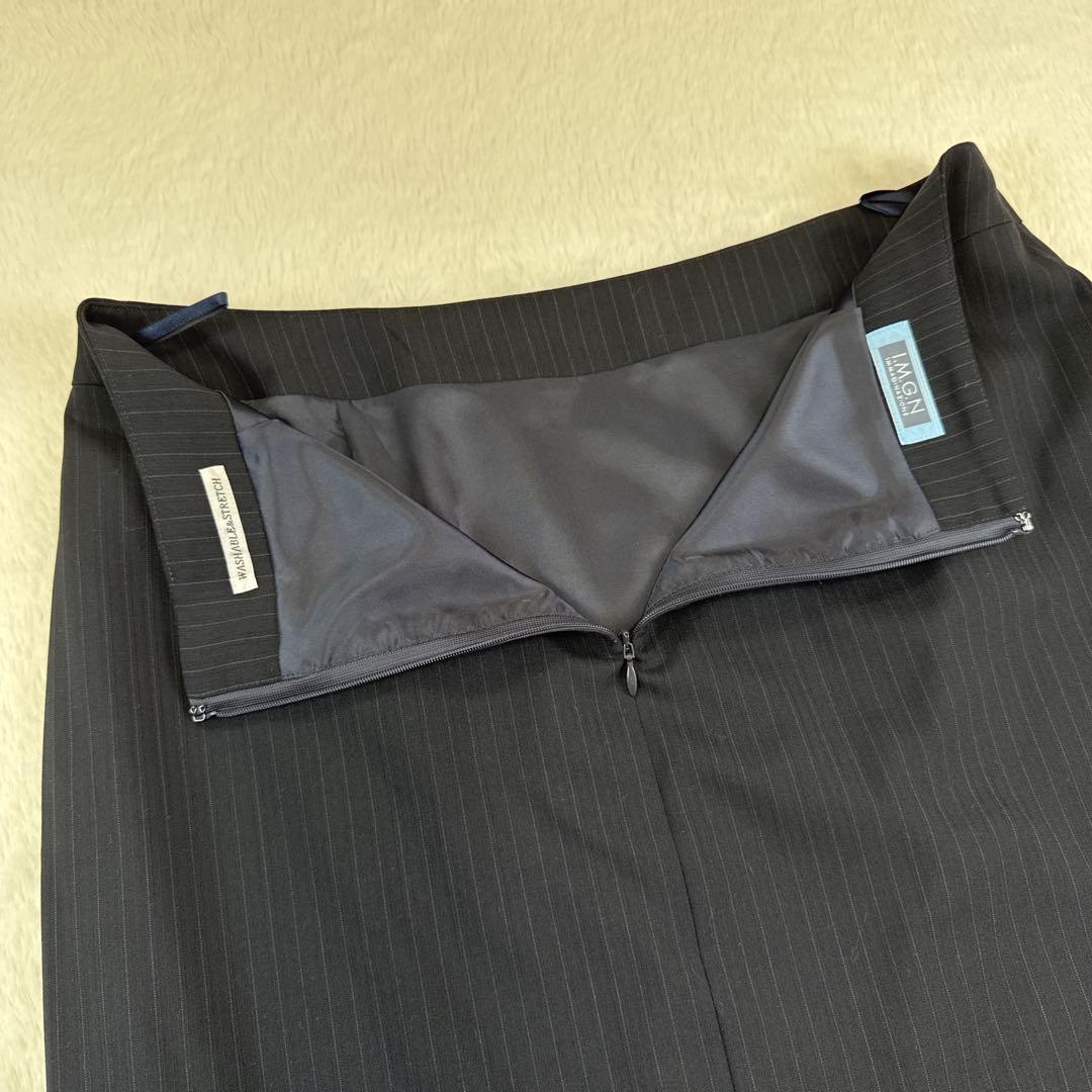 極美品　I.M.G.N　洋服の青山　レディーススーツ　大きいサイズ　ネイビー