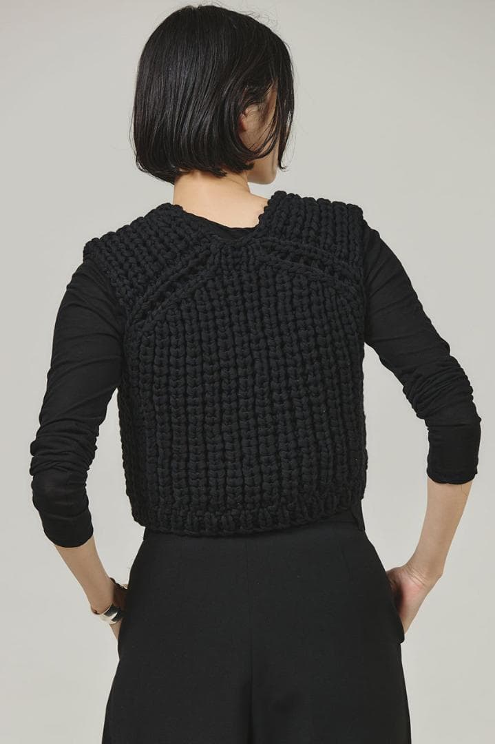 未使用 Curensology ローゲージハンドニットベスト ブラック