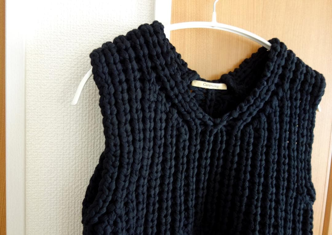 未使用 Curensology ローゲージハンドニットベスト ブラック