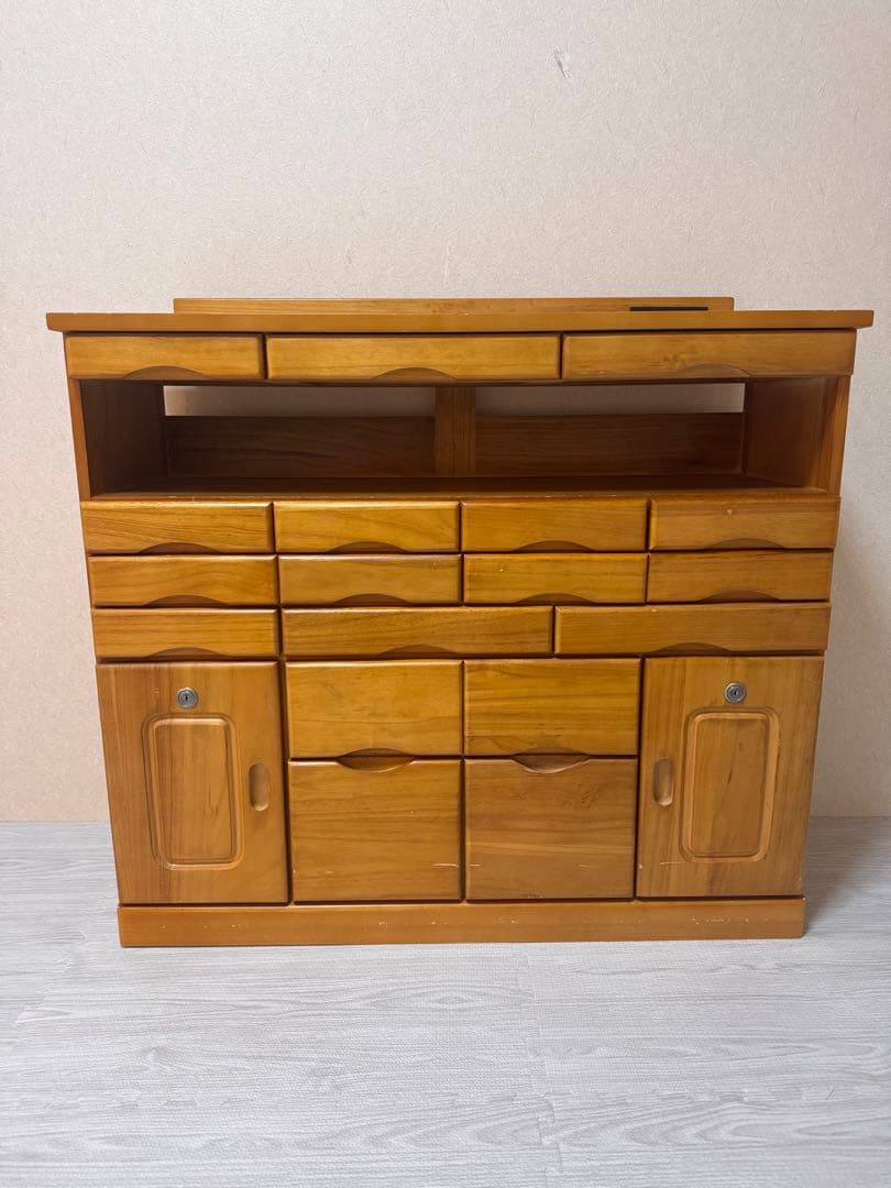 【引き取りのみ】木製チェスト ナチュラルウッド 引き出し付き