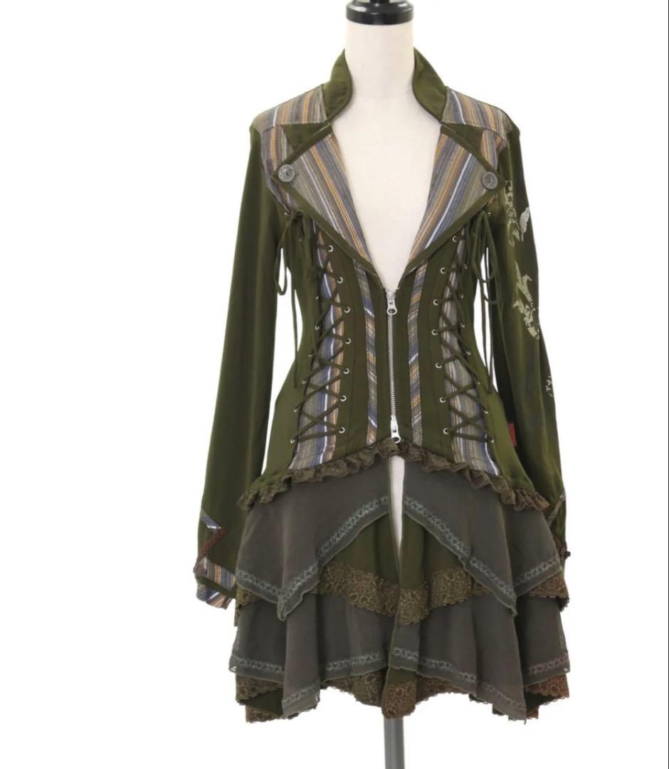 Ozz Oneste チャイナ編み上げ2wayジャケット　カーディガン