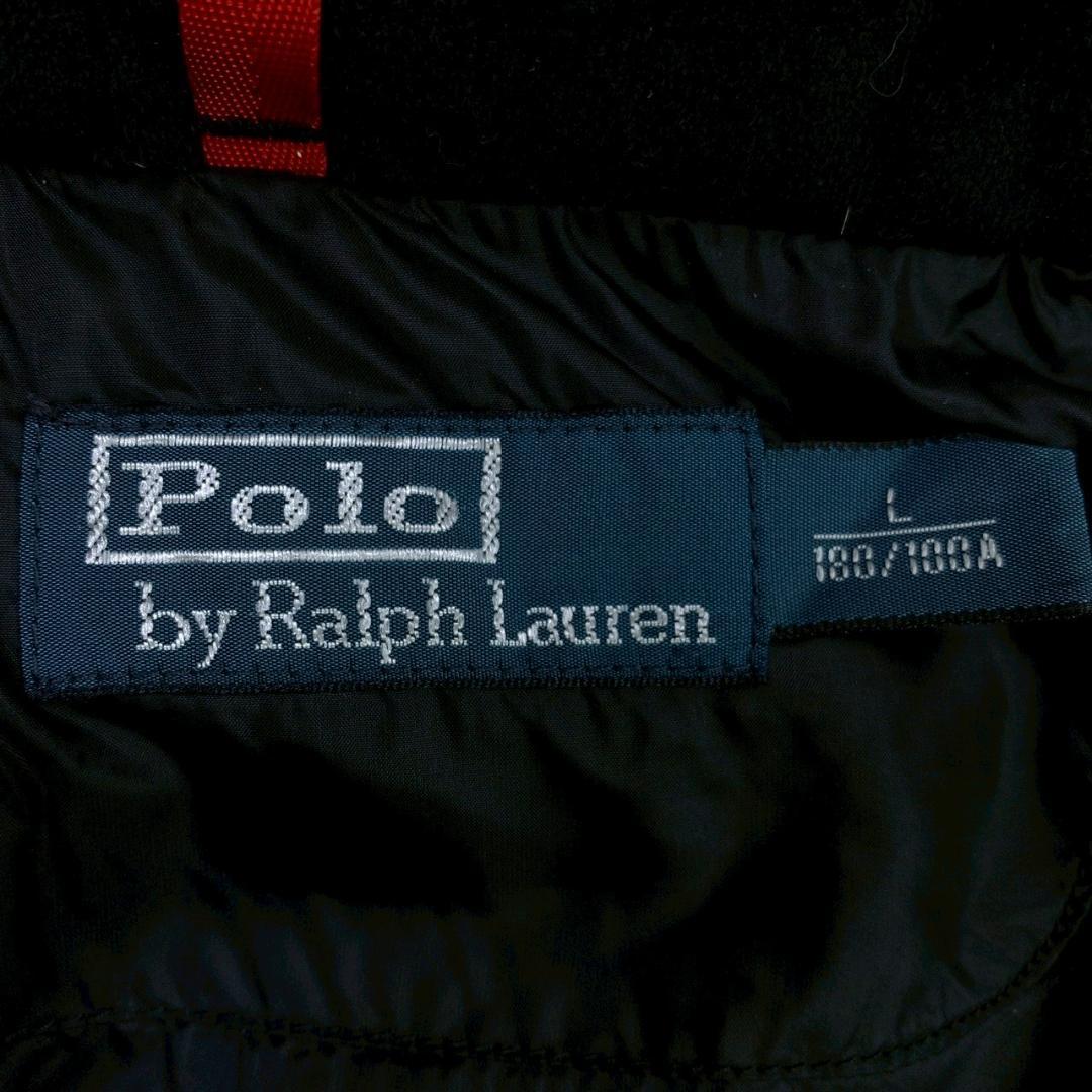 ポロラルフローレン ダウンベスト ビッグポニー 星条旗 ブラック L　E055