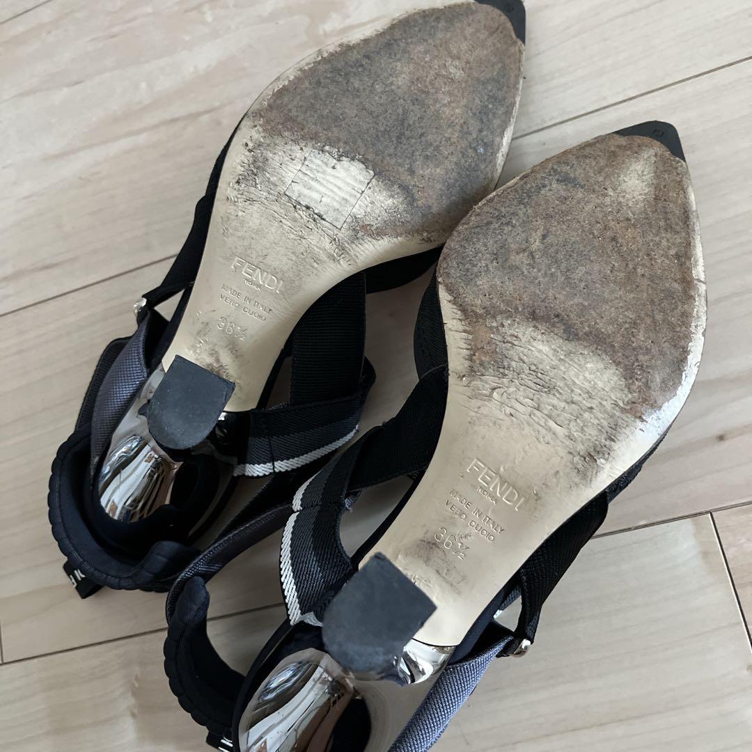 フェンディ　FENDI コリブリ　パンプス　ブラック　メッシュ　36 1/2