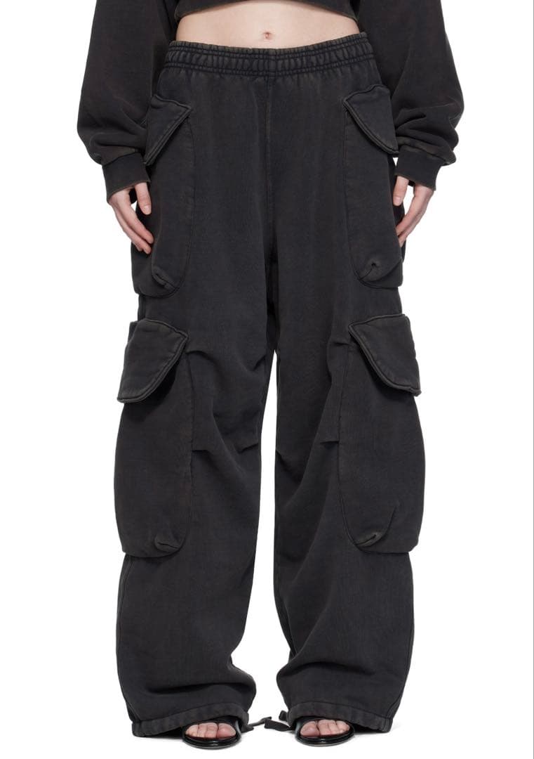 entirestudio ブラック Heavy Gocar カーゴパンツ