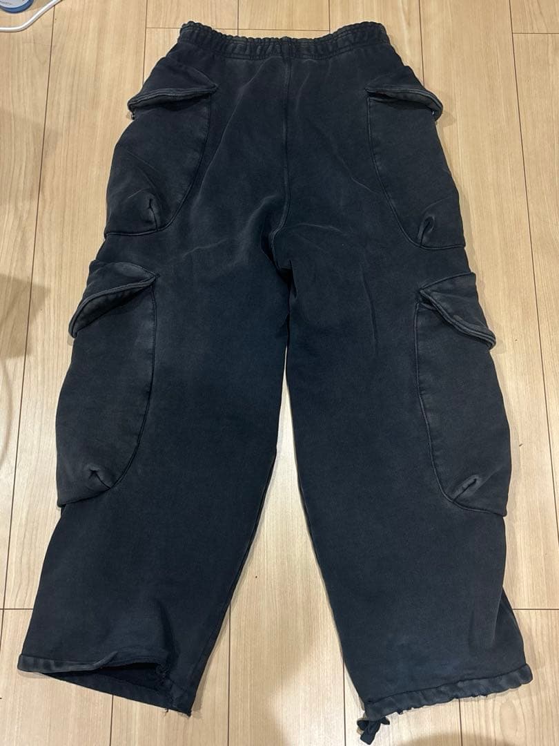 entirestudio ブラック Heavy Gocar カーゴパンツ
