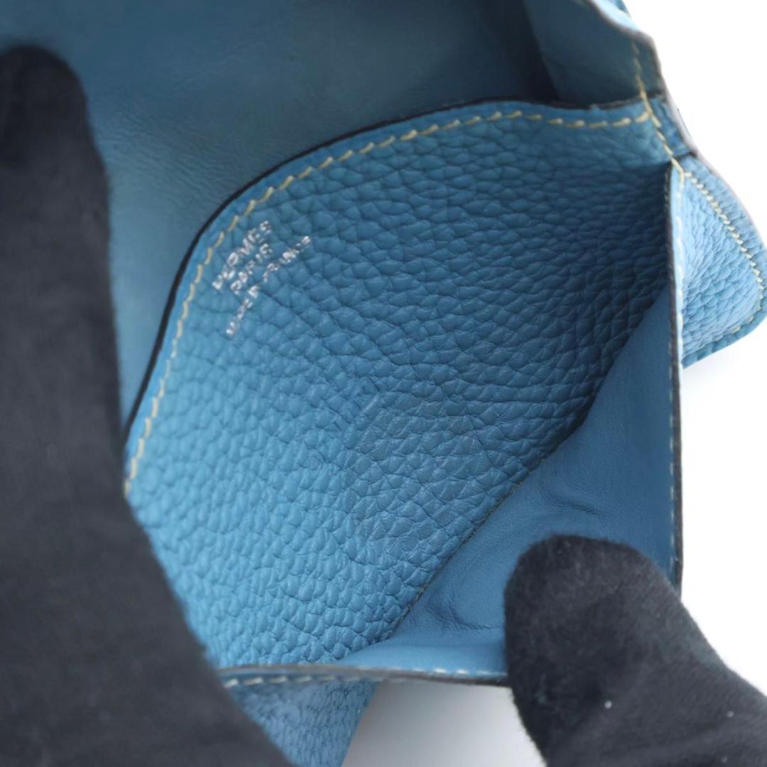 【極美品】HERMES ドゴンコンパクト　ケース　ブルージーン