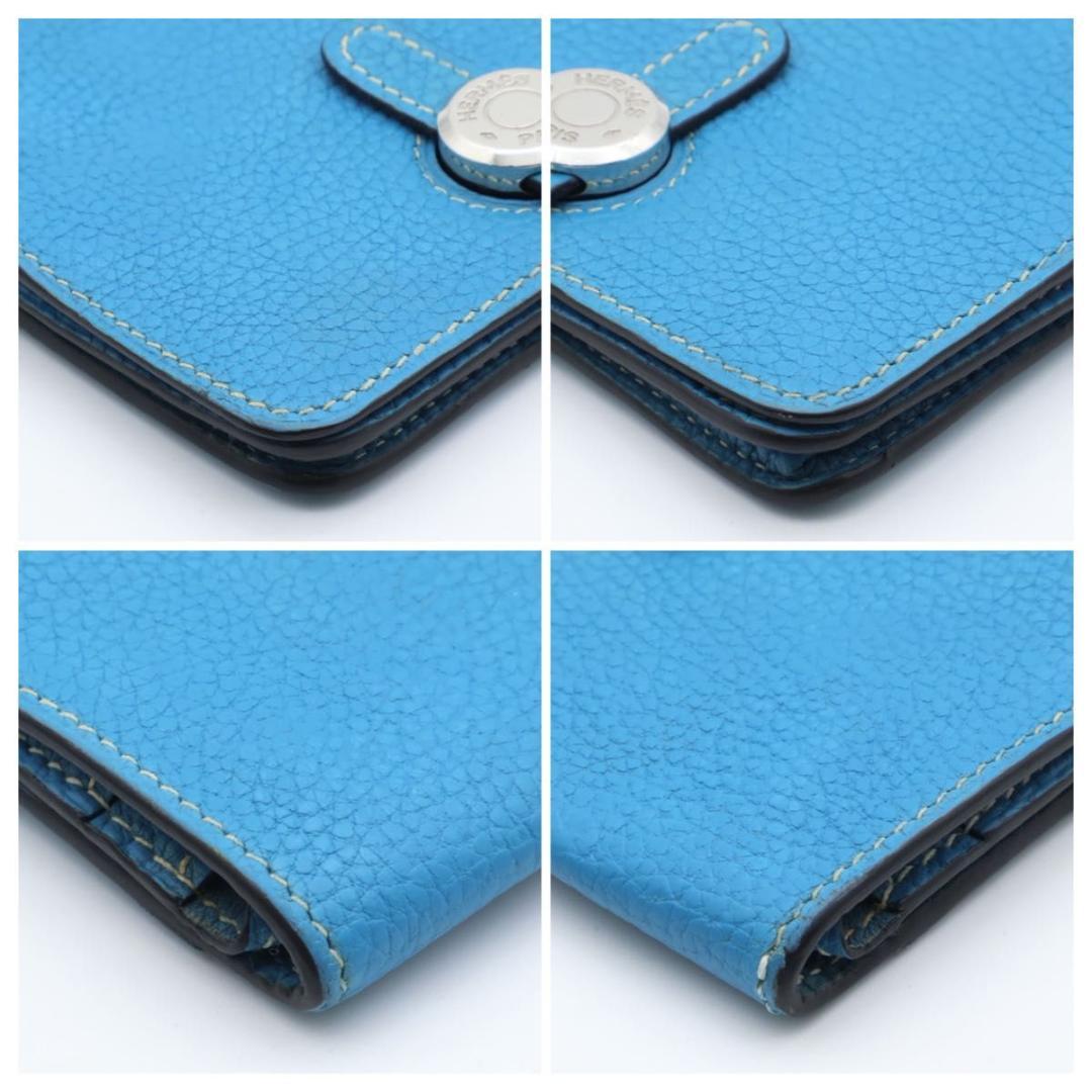 【極美品】HERMES ドゴンコンパクト　ケース　ブルージーン