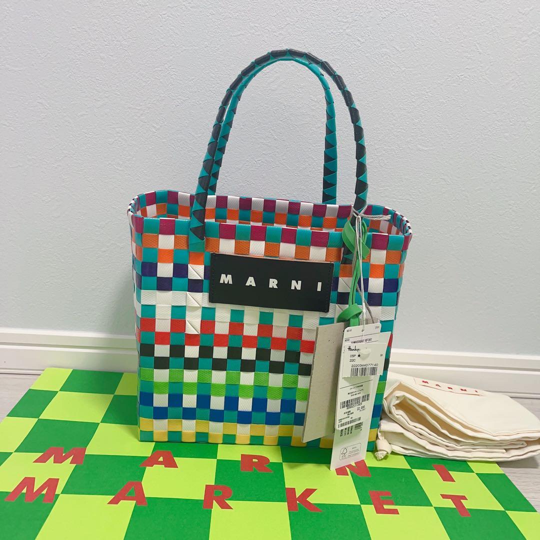 マルニマーケット　フラワーカフェ　マルニ　カゴバッグ　新作　おしゃれ