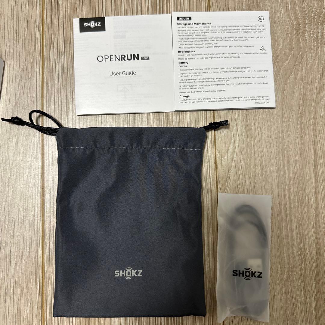 【試着のみ、未使用】Shokz OpenRun ブラック 骨伝導イヤホン