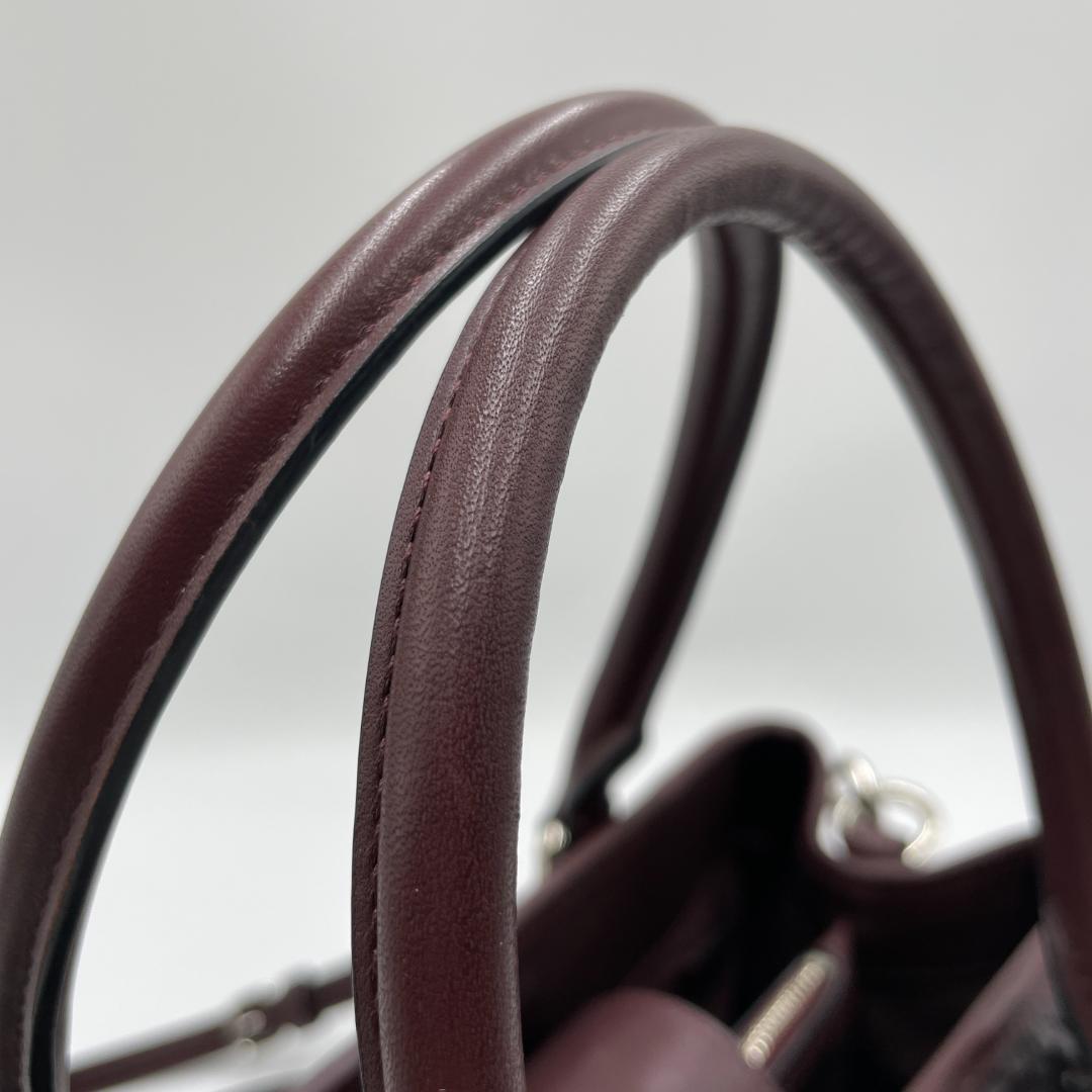 美品 COACH ハンドバッグ レザー ゴールド パッチワーク パイソン