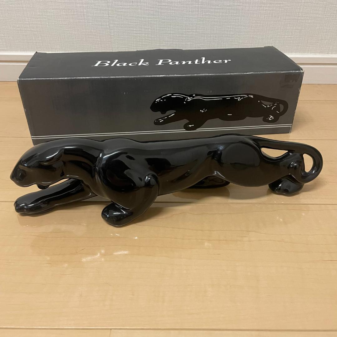 【極美品】ブラックパンサー 陶器　置物　ヴィンテージ