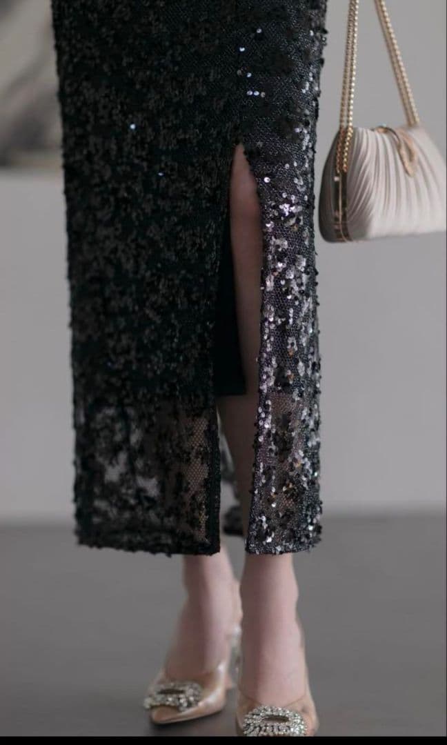 LEJA チュールフリルオフショルダースパンコール