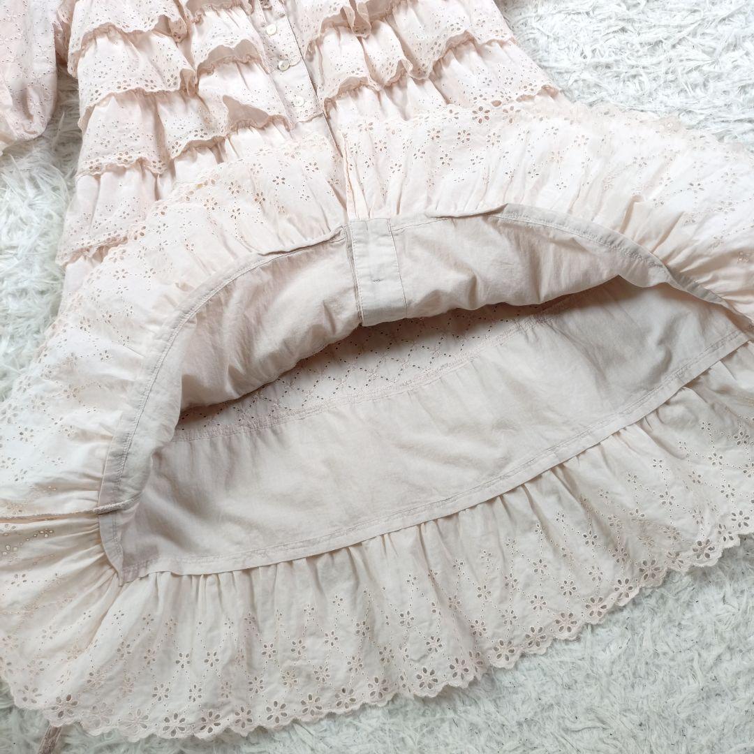 [超カワ]PINKHOUSE 10段レースフリルワンピース　総レース　ピンク