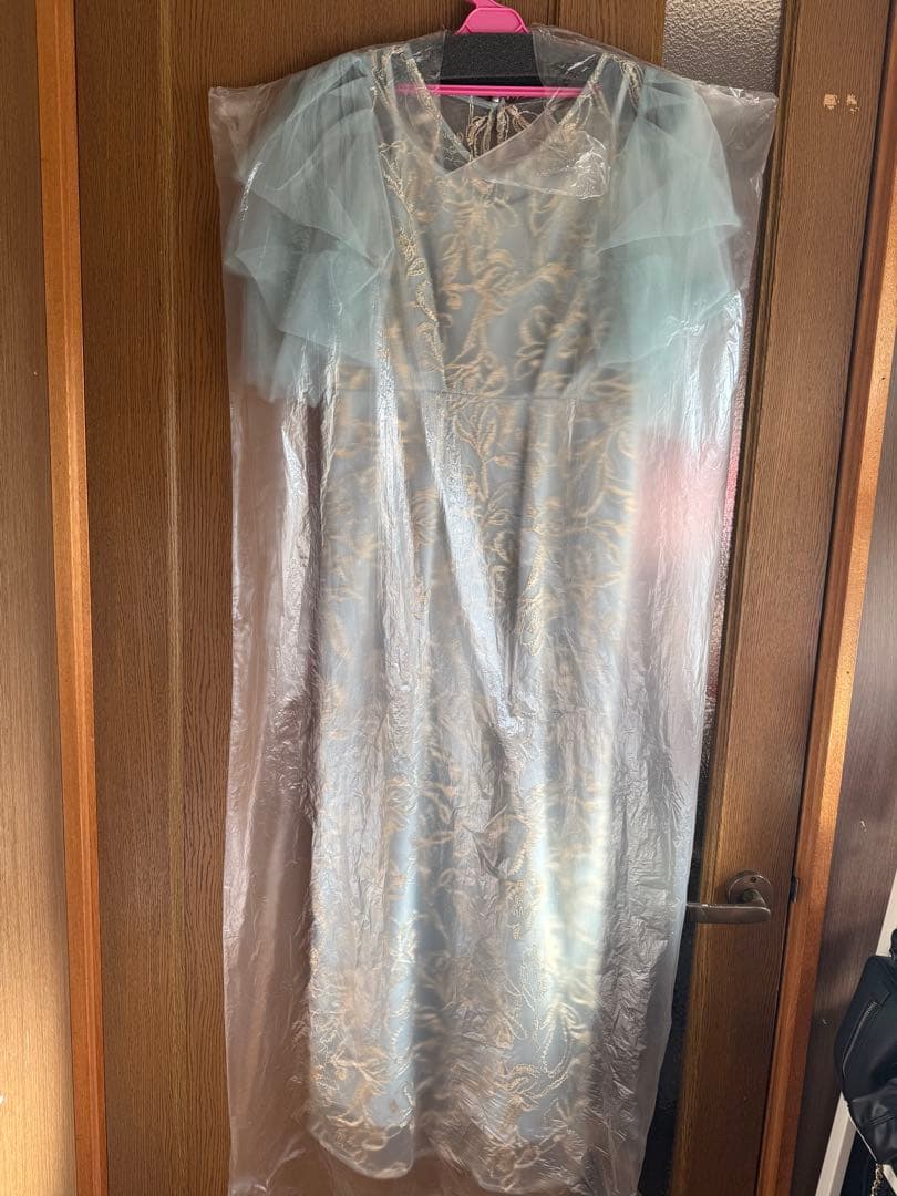 kana 刺繍レースチュールスリーブパーティードレス