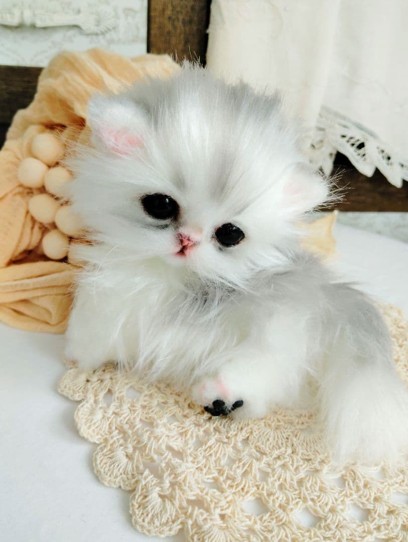 チンチラシルバー♡子猫のくるみちゃん♡アートドール♡ぬいぐるみ♡
