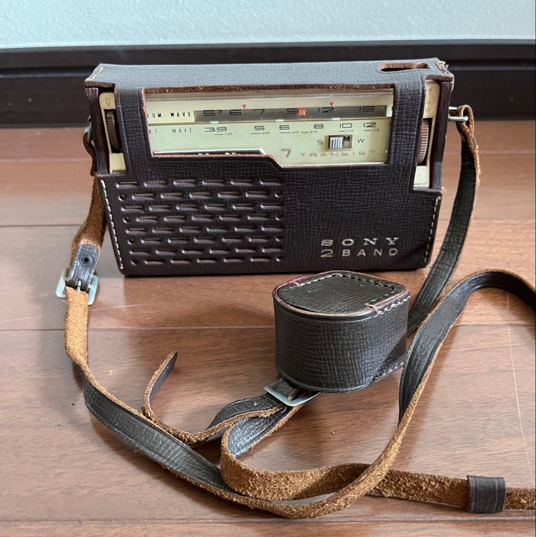 【ヴィンテージ品】SONY 2 BAND 7 TRANSISTOR 革ケース付