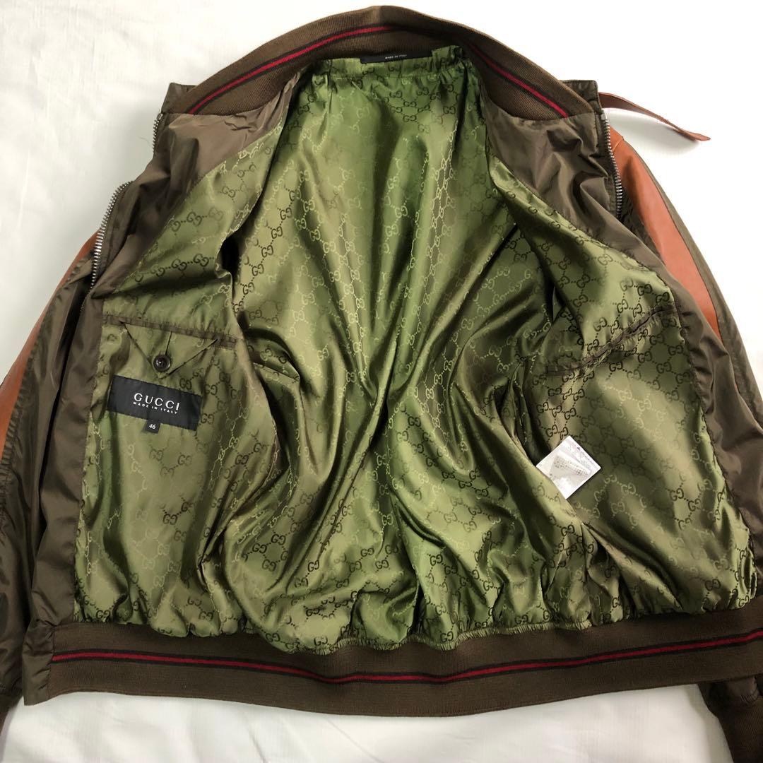 09SS GUCCI グッチ レザー ナイロン ジャケット archive