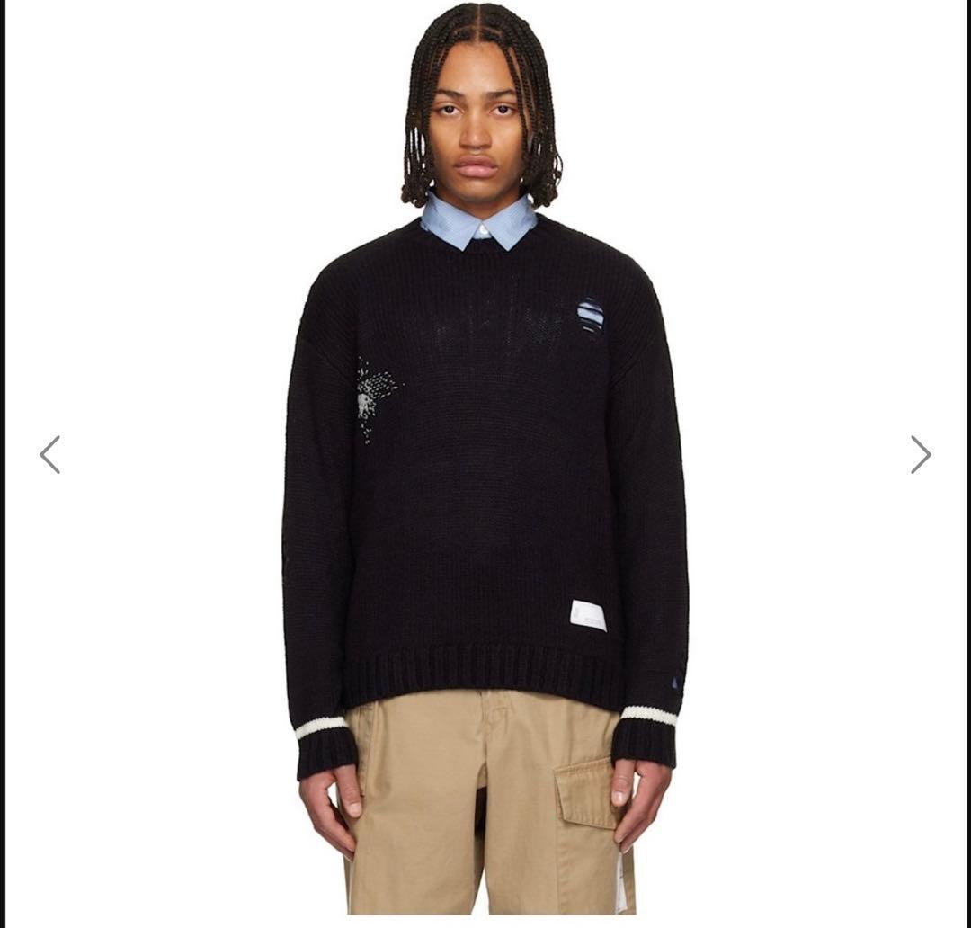 【NEIGHBORHOOD】ブラック クルーネックセーター　2025AW