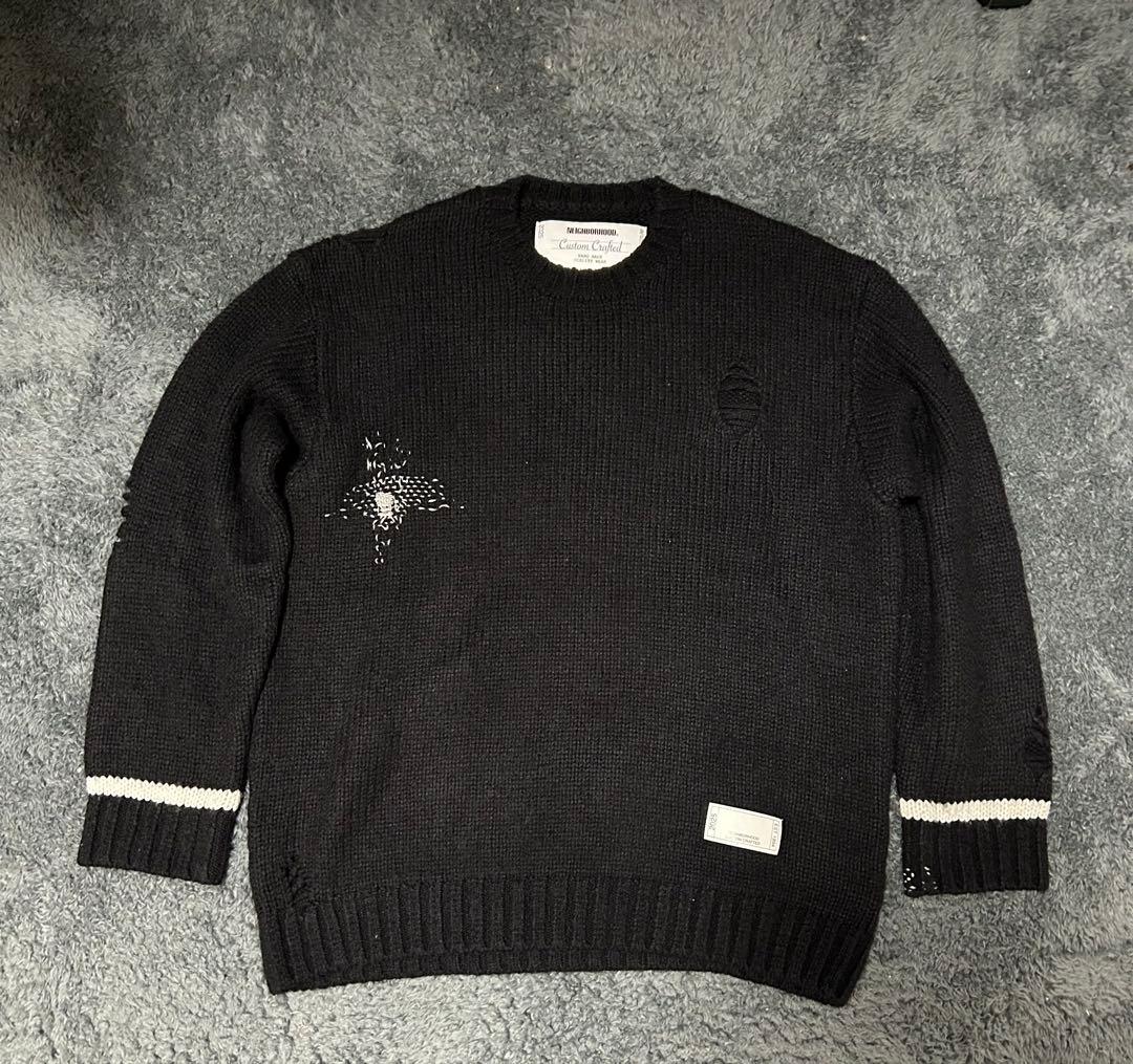 【NEIGHBORHOOD】ブラック クルーネックセーター　2025AW