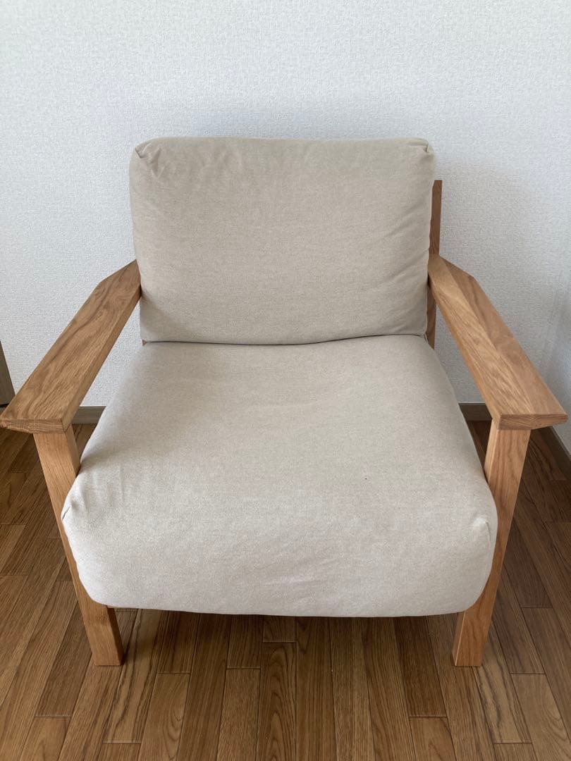 無印良品　ソファ木製フレーム　フェザーポケットコイル 1シーター