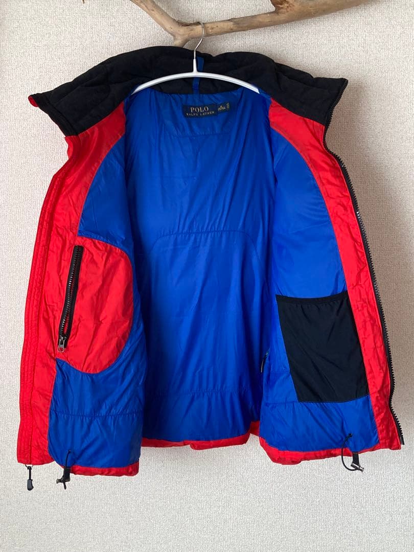 ポロラルフローレン　ダウンベスト ビッグポニー　サイズM 赤 フード　着脱可