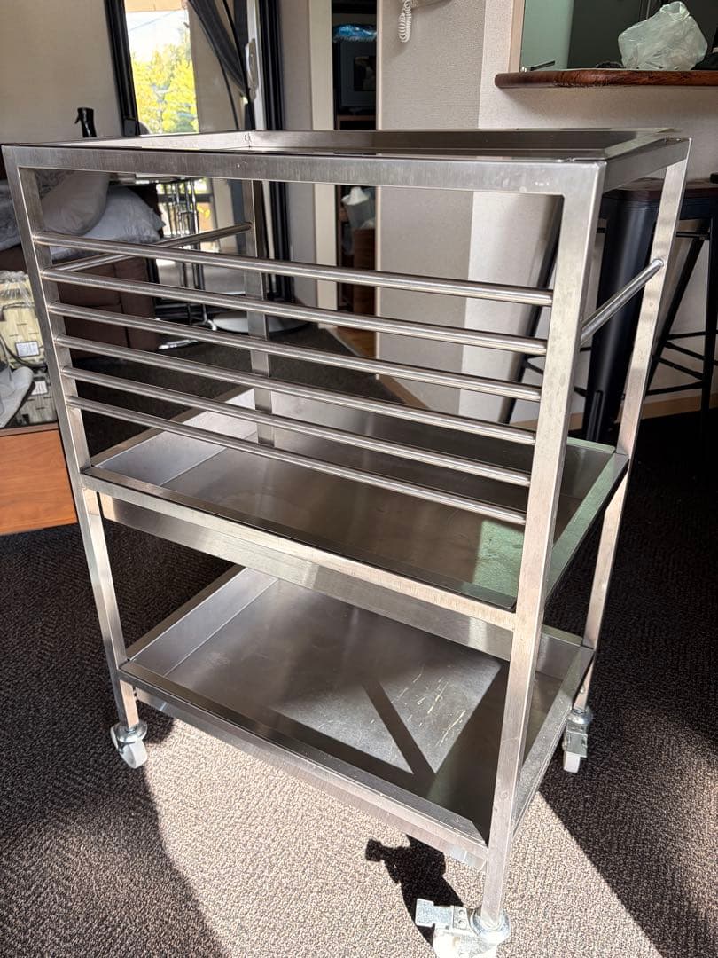 IKEAクングスフォルス　ステンレススチール 2段キッチンワゴン