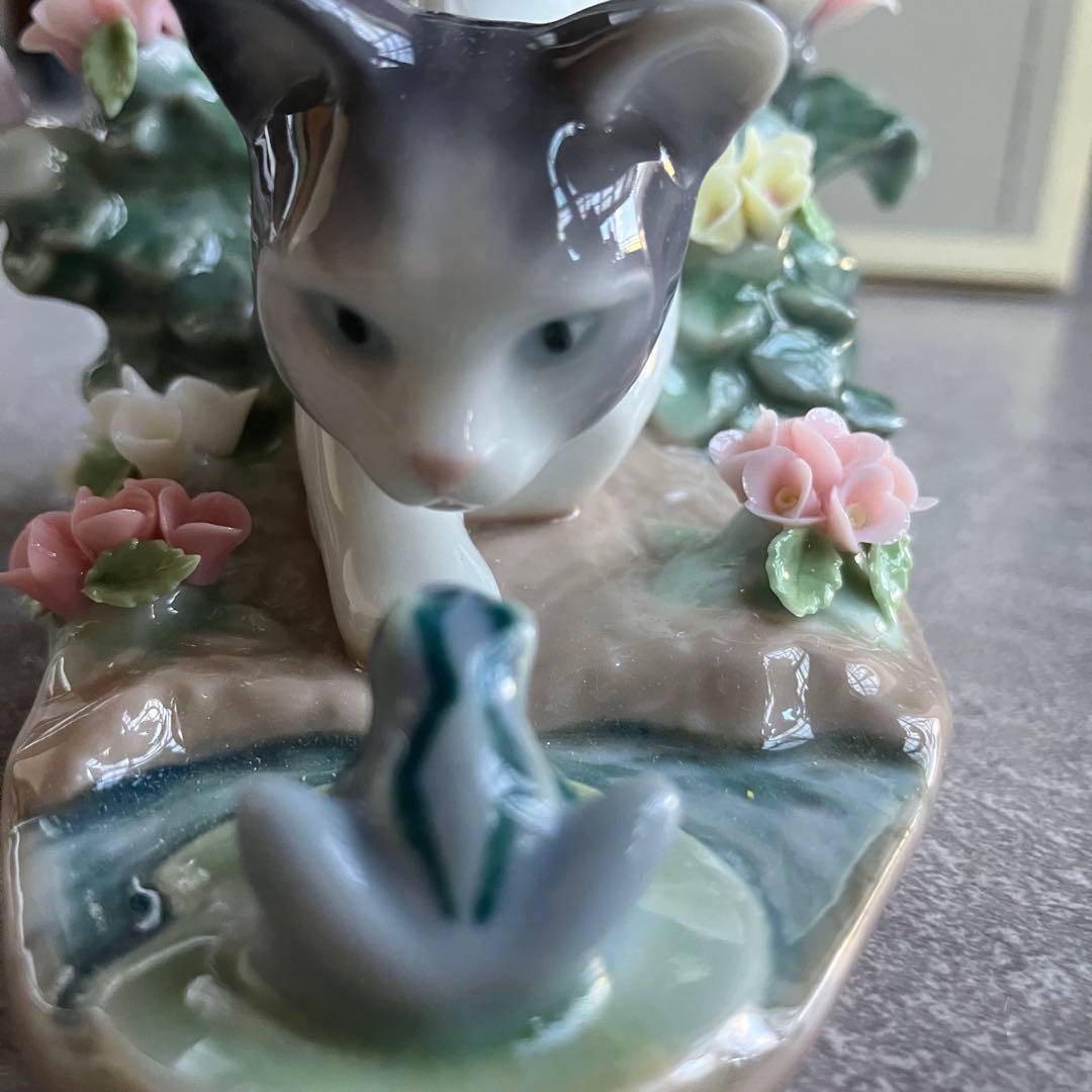 廃番希少 リヤドロ LLADRO 01442 猫とカエル にらみ合い　 箱付き
