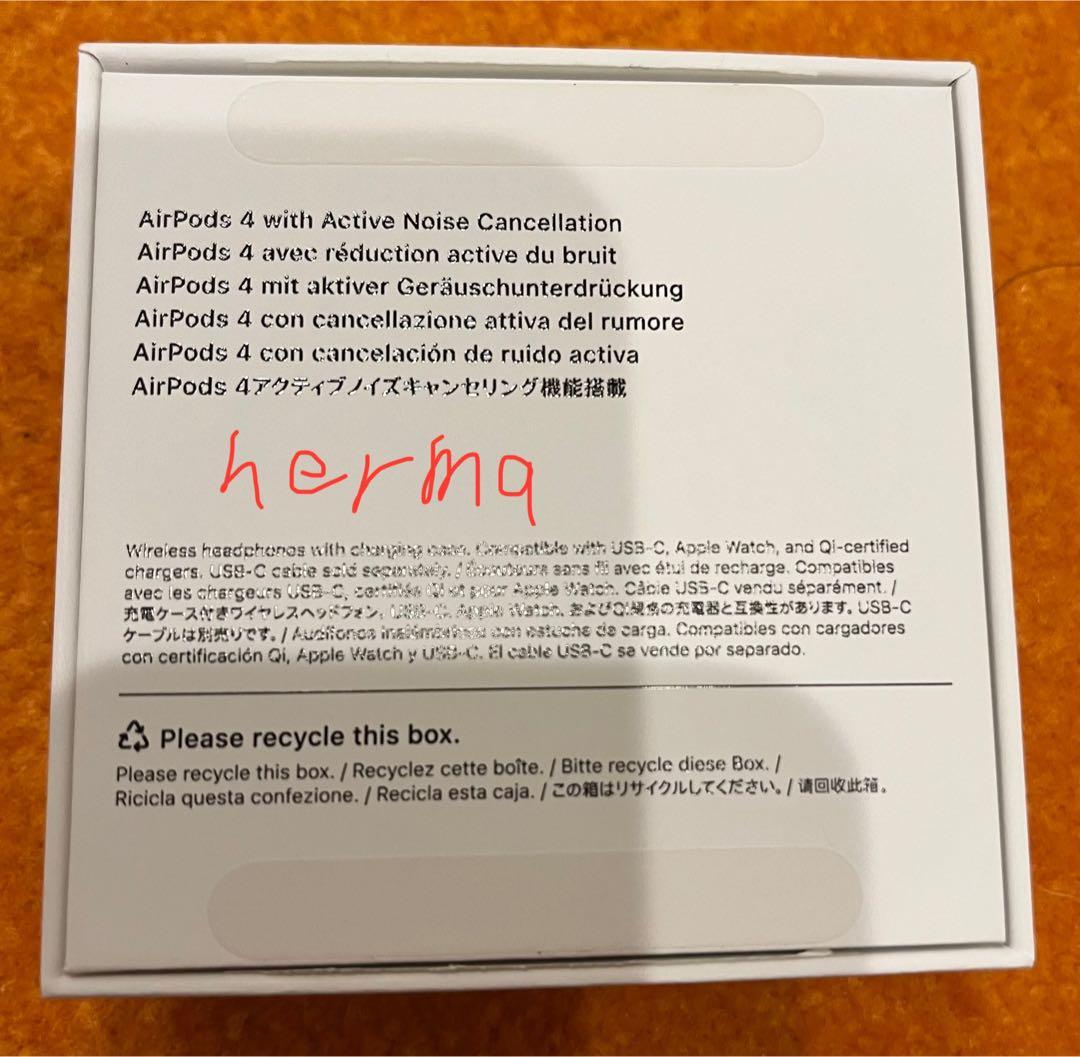 AirPods4 アクティブノイズキャンセリング搭載 本体 ホワイト 充電ケース