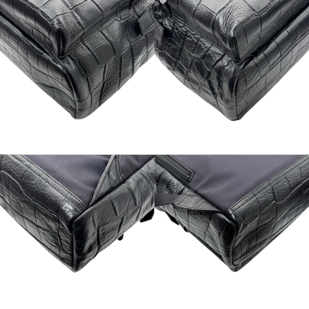 【未使用品】ペッレモルビダ クロコ型押し リュックサック バックパック 黒