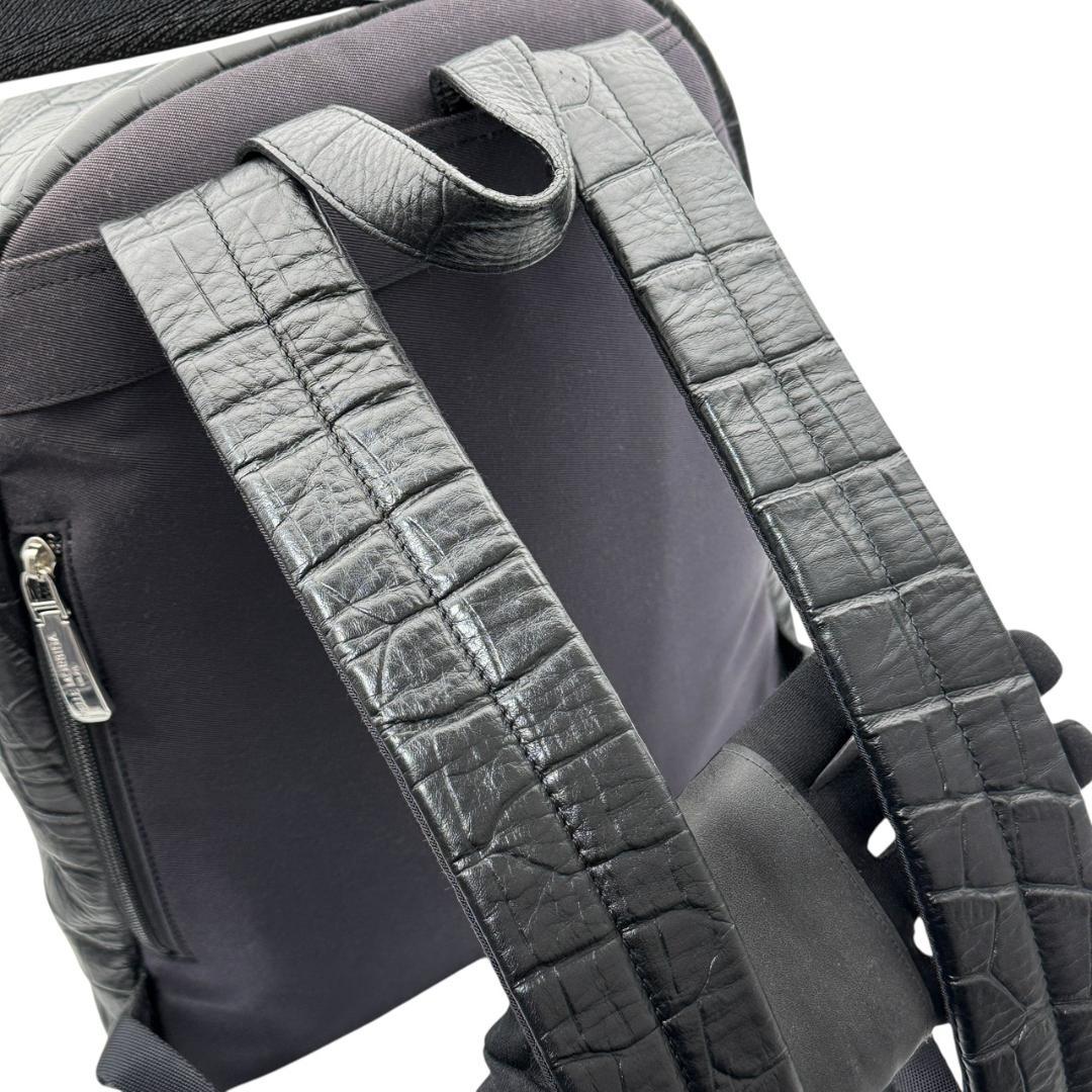 【未使用品】ペッレモルビダ クロコ型押し リュックサック バックパック 黒