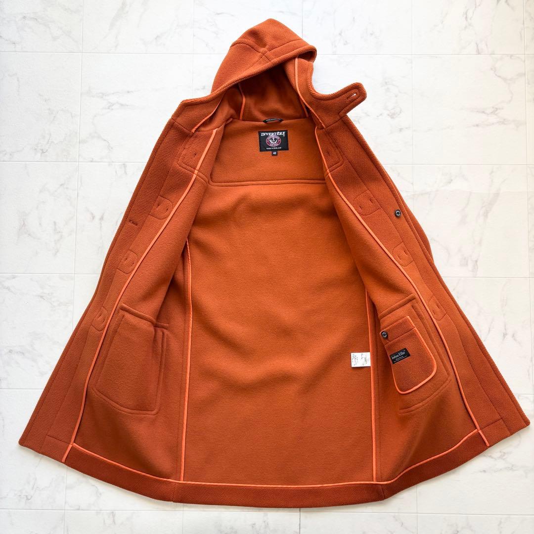 美品 インバーティア ダッフルコート 英国製 ジョシュアエリス オレンジ 42