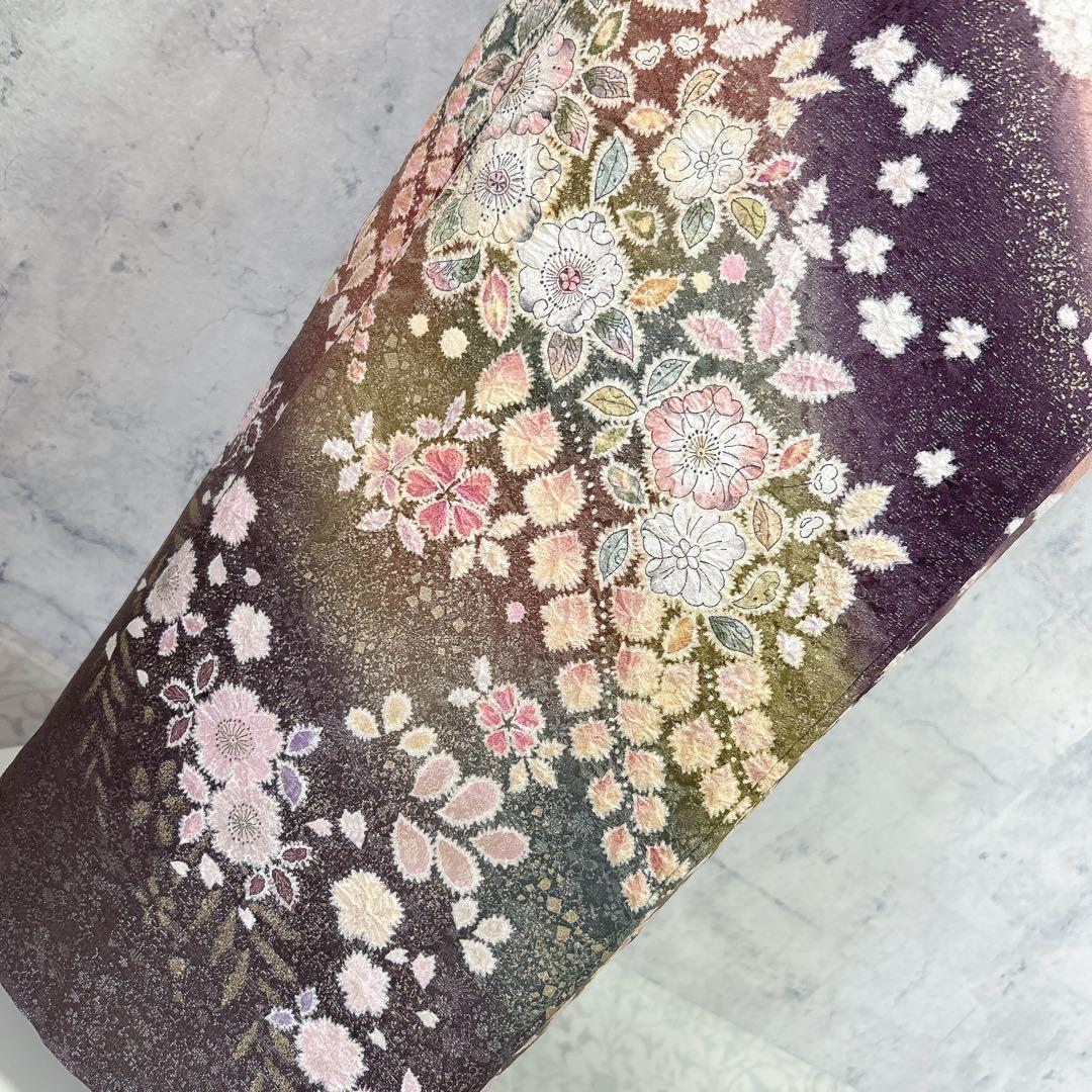 訪問着フルセット　辻ヶ花　翠山　着物　裄丈70 徳永憲峯　豪華　逸品　金通し　紫