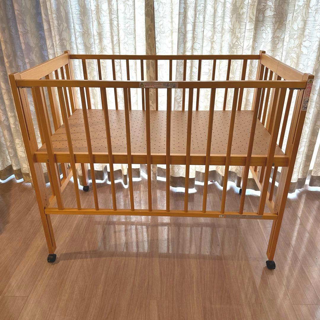 石崎家具 ワンタッチハイベッド スリーピー COOL ベビーベッドナチュラル