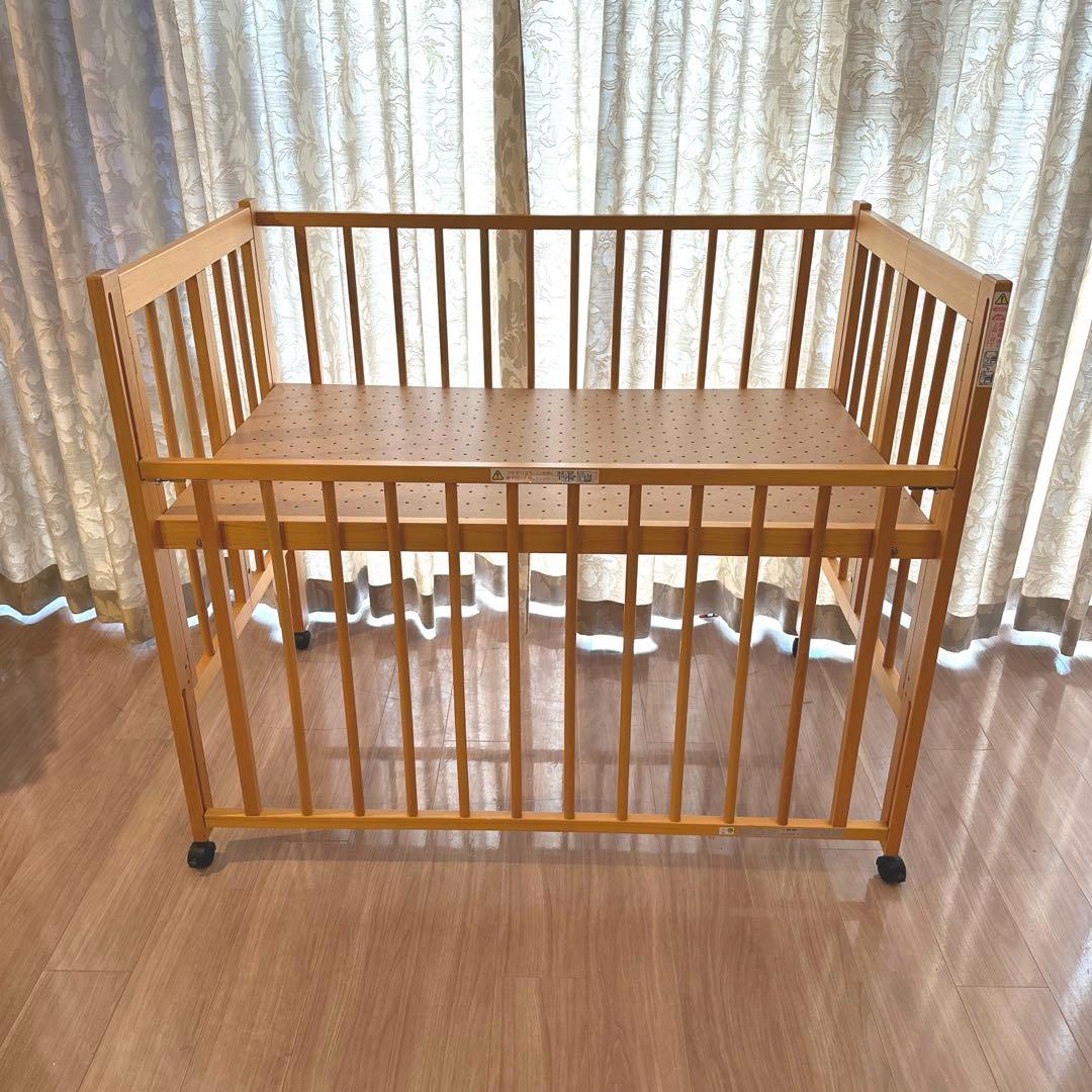 石崎家具 ワンタッチハイベッド スリーピー COOL ベビーベッドナチュラル