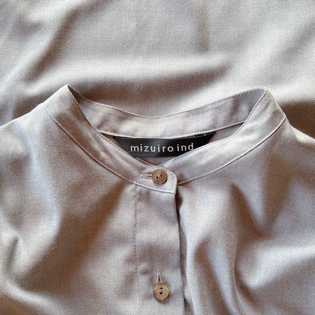 2025FW mizuiroind T/Rスタンドカラーフレアワンピース