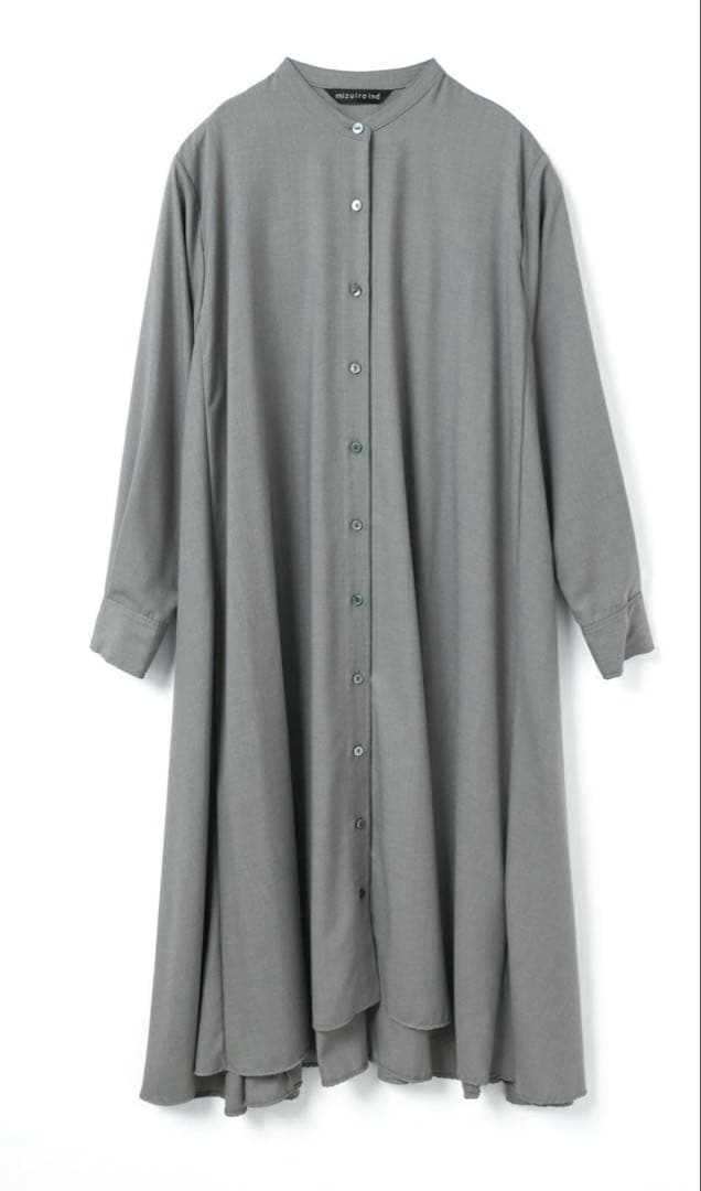 2025FW mizuiroind T/Rスタンドカラーフレアワンピース