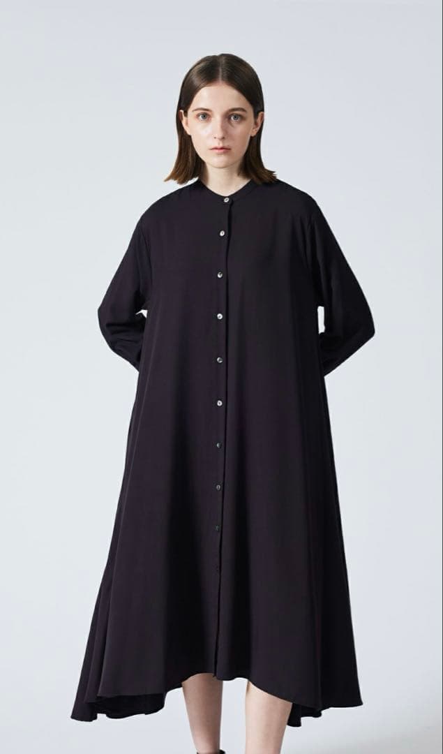 2025FW mizuiroind T/Rスタンドカラーフレアワンピース