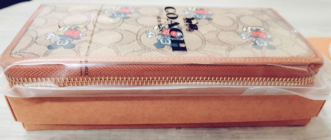新品 COACH コーチ ラウンドファスナー 財布 ミッキーマウス シグネチャー
