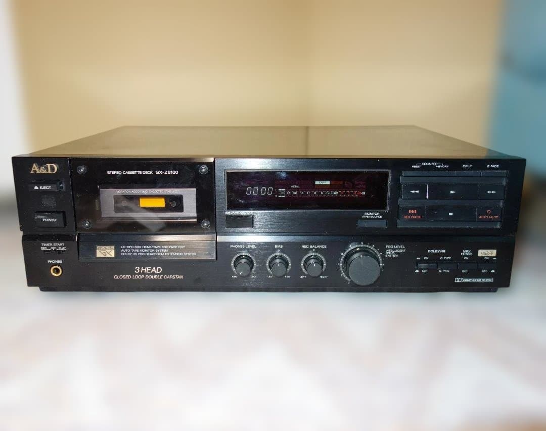 【週末特価】A&D GX-Z6100 3ヘッドカセットデッキ【ベルト交換】