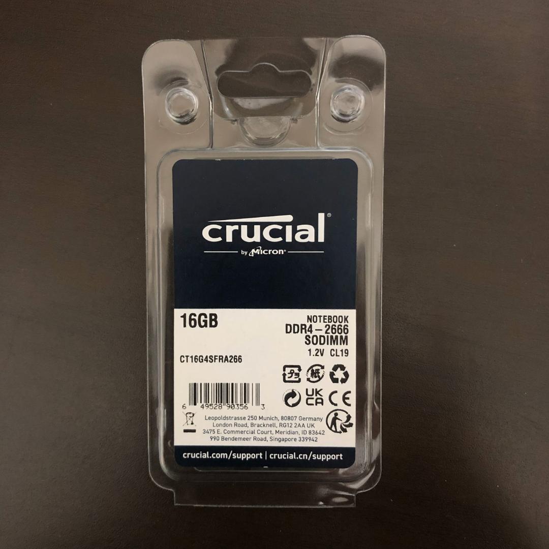 Crucial DDR4 16GB 2666MHz SODIMM 未開封