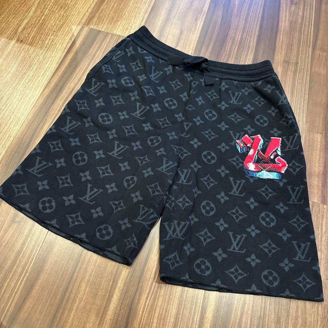LOUIS VUITTON ロゴコットンニットハーフパンツ　Sサイズ