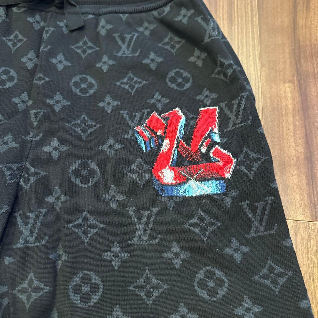 LOUIS VUITTON ロゴコットンニットハーフパンツ　Sサイズ